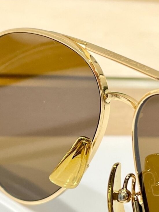 Bottega Veneta Gold Aviator Sunglasses main image 6